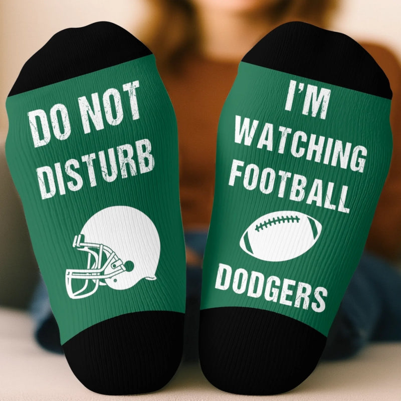 Custom Football Crew Socks - Personalized Birthday Gifts For Football Lovers, Sports Fans, Sports Lovers - Quiet Please Game Day Today