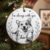 Custom Photo Ceramic Ornament - Personalized Pet Christmas Memorial Sympathy Gifts For Dogs, Cats - Forever Present In Heart