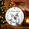 Custom Photo Ceramic Ornament - Personalized Pet Christmas Memorial Sympathy Gifts For Dogs, Cats - Forever Present In Heart