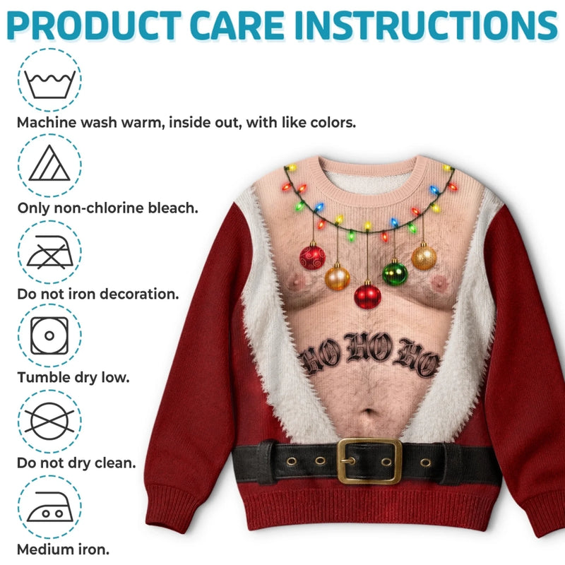 Custom Funny Ugly Sweatshirt - Personalized Christmas Birthday Gifts For Husband, Son, Grandson, Brother, Grandpa, Dad, Yourself - Santa Approved Trouble Maker