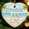 Custom Ceramic Ornament - Personalized Best Friend Christmas Birthday Gifts For Women, Besties, Sisters, BFF - Beach Besties Forever