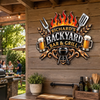 Custom BBQ Shaped Metal Sign - Personalized Grilling Gifts For BBQ Lovers, Husband, Son, Grandson, Brother, Grandpa, Dad, Yourself - Welcome To My Backyard Grill