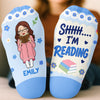 Custom Shh I'm Reading Crew Socks - Personalized Bookish Gifts For Book Lovers, Bookworms, Readers - Quietly Obsessed With Books