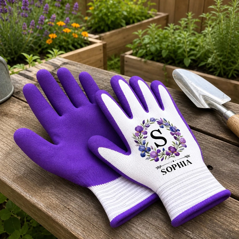 Custom Coated Grip Gardening Gloves - Personalized Birthday Garden Gifts For Gardeners - Growing Sweet Daily Memories