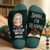 Custom Shh I'm Reading Crew Socks - Personalized Bookish Gifts For Book Lovers, Bookworms, Readers - One More Chapter