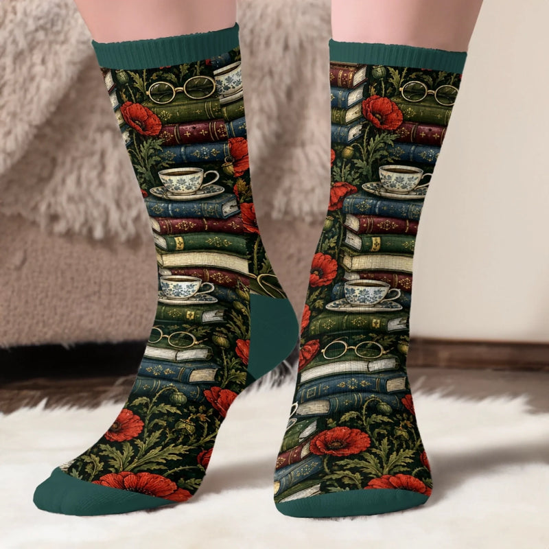 Custom Shh I'm Reading Crew Socks - Personalized Bookish Gifts For Book Lovers, Bookworms, Readers - One More Chapter