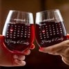 Custom First Christmas Wine Glass - Personalized Anniversary Christmas Wedding Gifts For Husband And Wife, Him And Her - Love Worth Toasting To