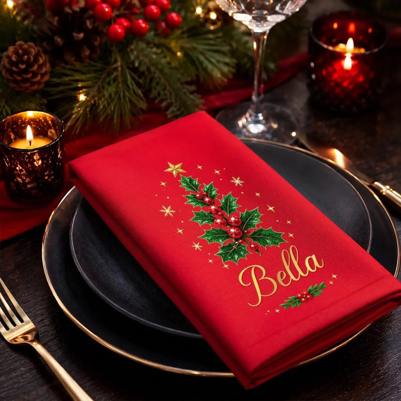 Custom Cotton Napkin - Personalized Christmas Birthday Gifts For Mom, Dad, Brother, Sister - Merry Christmas, Sweet Family