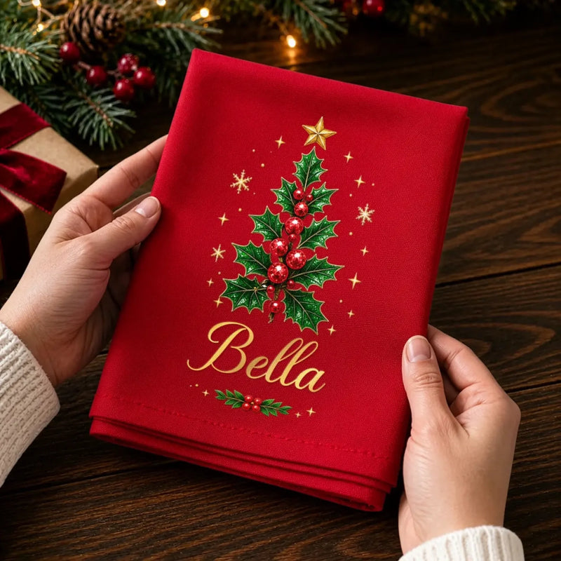 Custom Cotton Napkin - Personalized Christmas Birthday Gifts For Mom, Dad, Brother, Sister - Merry Christmas, Sweet Family