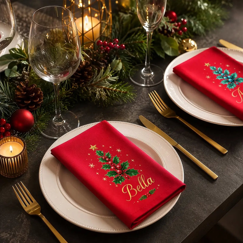Custom Cotton Napkin - Personalized Christmas Birthday Gifts For Mom, Dad, Brother, Sister - Merry Christmas, Sweet Family