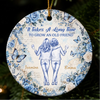 Custom Ceramic Ornament - Personalized Best Friend Christmas Birthday Gifts For Women, Besties, Sisters, BFF - Friends By Choice