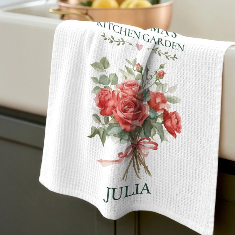Custom Kitchen Towel - Personalized Birthday Gifts For Mom, Grandam - Grandma's Sweet Kitchen Garden