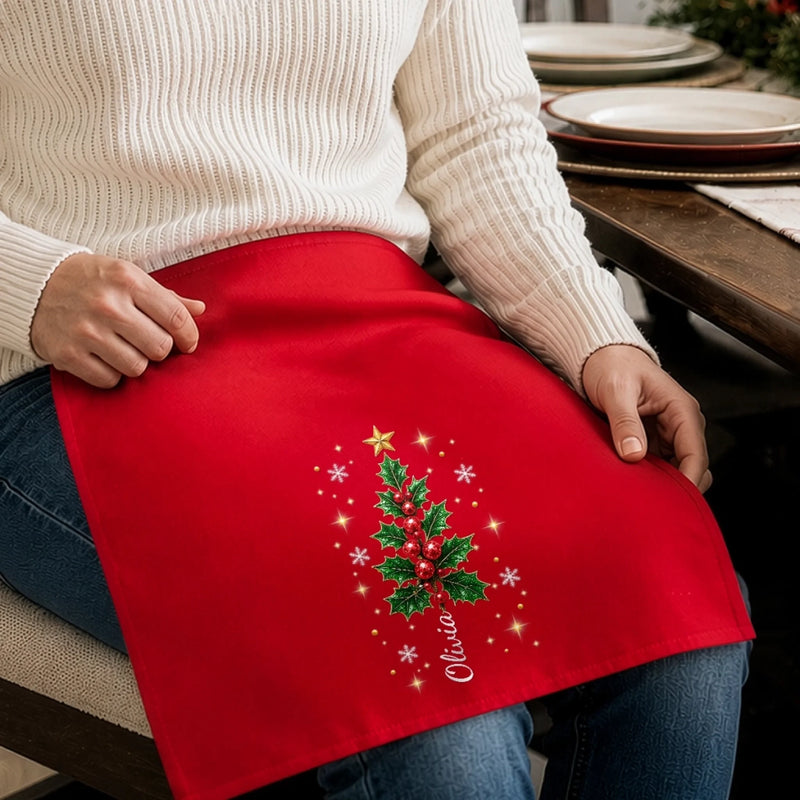 Custom Cotton Napkin - Personalized Christmas Birthday Gifts For Mom, Dad, Brother, Sister - Love Grows Around The Christmas Tree
