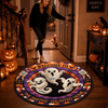 Custom 3D Ghost Vortex Quilted Round Mat - Personalized Halloween Decor Birthday Gifts For Mom, Dad, Brother, Sister - Our Kind Of Family Gathering