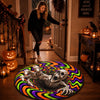 Custom 3D Skeleton Vortex Quilted Round Mat - Personalized Halloween Decor Birthday Gifts For Mom, Dad, Brother, Sister - Keep Calm And Get Spooky