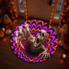 Custom 3D Skeleton Vortex Quilted Round Mat - Personalized Halloween Decor Birthday Gifts For Mom, Dad, Brother, Sister - A Little Spooky Never Hurts