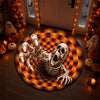 Custom 3D Skeleton Vortex Quilted Round Mat - Personalized Halloween Decor Birthday Gifts For Mom, Dad, Brother, Sister - Chills Thrills And Good Times