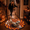 Custom 3D Skeleton Vortex Quilted Round Mat - Personalized Halloween Decor Birthday Gifts For Mom, Dad, Brother, Sister - Chills Thrills And Good Times