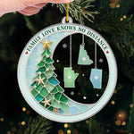 Custom Long Distance Acrylic Ornament - Personalized Christmas Birthday Gifts For Mom, Dad, Brother, Sister - Love Keeps Us Close Always