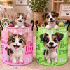 Custom Photo Laundry Basket - Personalized Birthday Gifts For Dog Cat Lovers, Dog Dad And Mom, Cat Owners - Happy Paws