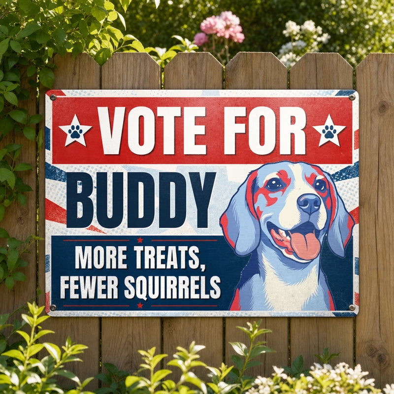 Custom Photo Home Decor Metal Sign - Personalized  Birthday Gifts For Dog Cat Lovers, Dog Dad And Mom, Cat Owners - Vote For Pawsitive Change