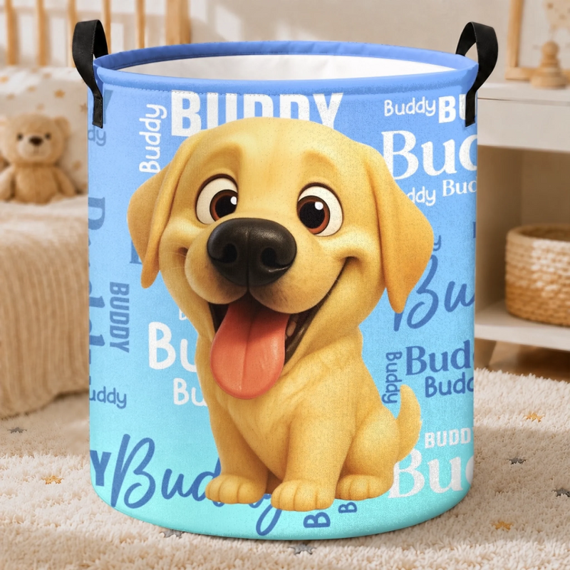 Custom Laundry Basket - Personalized Birthday Gifts For Dog Cat Lovers, Dog Dad And Mom, Cat Owners - Store With Pet Love