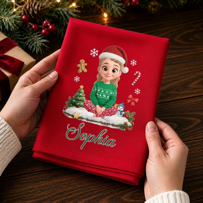 Custom Cotton Napkin - Personalized Christmas Birthday Gifts For Mom, Dad, Brother, Sister - Making Merry Memories