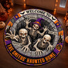 Custom 3D Skeleton Quilted Round Mat - Personalized Halloween Decor Birthday Gifts For Mom, Dad, Brother, Sister - Home Of The Bone Squad