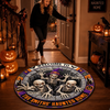 Custom 3D Skeleton Quilted Round Mat - Personalized Halloween Decor Birthday Gifts For Mom, Dad, Brother, Sister - Home Of The Bone Squad