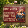 Custom Photo Home Decor Metal Sign - Personalized Anniversary Wedding Gifts For Husband And Wife, Him And Her - Together Through The Chaos
