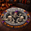 Custom 3D Skeleton Quilted Round Mat - Personalized Halloween Decor Birthday Gifts For Mom, Dad, Brother, Sister - Home Of The Bone Squad