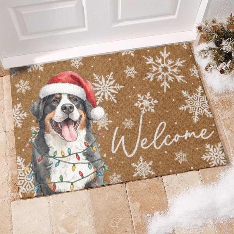 Custom Photo Home Decor Decorative Mat - Personalized  Christmas Birthday Gifts For Dog Cat Lovers, Dog Dad And Mom, Cat Owners - Paws And Holiday Cheer