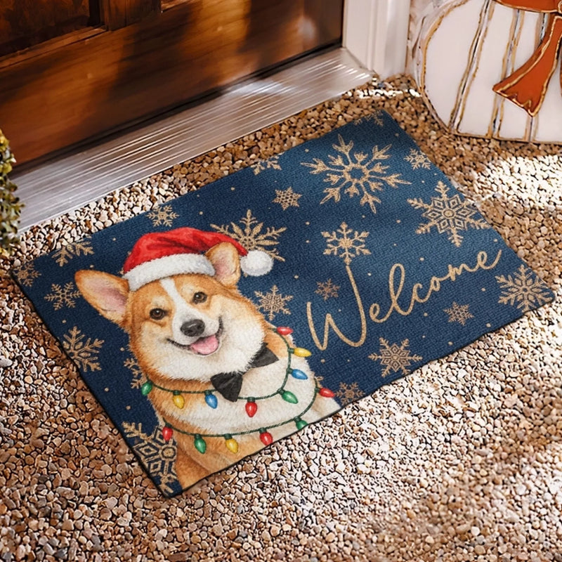 Custom Photo Home Decor Decorative Mat - Personalized  Christmas Birthday Gifts For Dog Cat Lovers, Dog Dad And Mom, Cat Owners - Paws And Holiday Cheer
