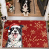 Custom Photo Home Decor Decorative Mat - Personalized  Christmas Birthday Gifts For Dog Cat Lovers, Dog Dad And Mom, Cat Owners - Paws And Holiday Cheer