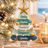 Custom Sea Glass Acrylic Ornament - Personalized Christmas Birthday Gifts For Mom, Dad, Brother, Sister - Holiday Cheer Starts With Family