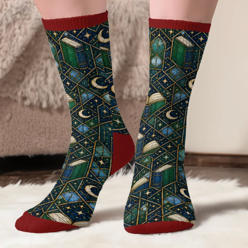 Custom Shh I'm Reading Crew Socks - Personalized Bookish Gifts For Book Lovers, Bookworms, Readers - Where Stories Come Alive