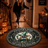 Custom 3D Witch Quilted Round Mat - Personalized Halloween Decor Birthday Gifts For Witch, Wife, Daughter, Besties, Sisters, Granddaughter, Grandma, Mom, Yourself - Bewitched By The Night