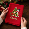 Custom Snowman Cotton Napkin - Personalized Christmas Birthday Gifts For Mom, Dad, Brother, Sister - Gathered Together With Joy