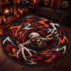 Custom 3D Skeleton Vortex Quilted Round Mat - Personalized Halloween Decor Birthday Gifts For Mom, Dad, Brother, Sister - Spooky Season Never Ends