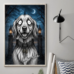 Custom Photo Gothic Vertical Poster - Personalized Halloween Birthday Gifts For Dog Cat Lovers, Dog Dad And Mom, Cat Owners - A Little Bit Spooky