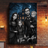 Custom Photo Vertical Canvas - Personalized Halloween Decor Birthday Gifts For Mom, Dad, Brother, Sister - Love Lives In The Shadows