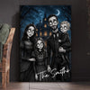 Custom Photo Vertical Canvas - Personalized Halloween Decor Birthday Gifts For Mom, Dad, Brother, Sister - Love Lives In The Shadows