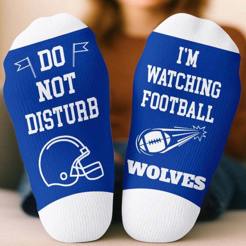 Custom Football Crew Socks - Personalized Christmas Birthday Football Gifts For Football Lovers, Sports Fans, Sports Lovers - Game Day Essential