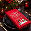 Custom Snowman Cotton Napkin - Personalized Christmas Birthday Gifts For Mom, Dad, Brother, Sister - Making Merry Memories Together