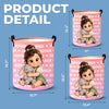 Custom Photo Laundry Basket - Personalized Birthday Gifts For Kids - Clean Room Happy Little Heart