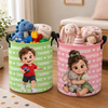 Custom Photo Laundry Basket - Personalized Birthday Gifts For Kids - Clean Room Happy Little Heart