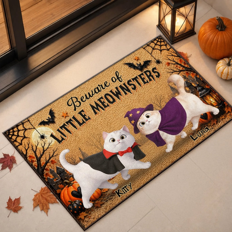 Custom Home Decor Decorative Mat - Personalized Birthday  Gifts For Cat Lovers, Cat Mom And Dad - Pawsitively Spooky