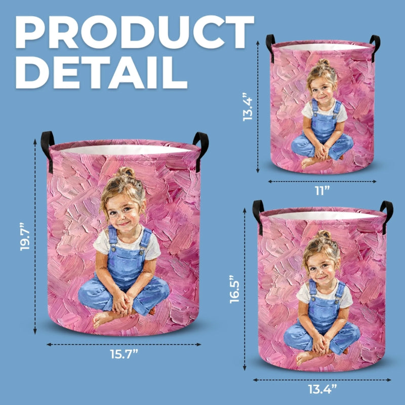 Custom Photo Laundry Basket - Personalized Birthday Gifts For Kids - Little Moments Full Of Joy
