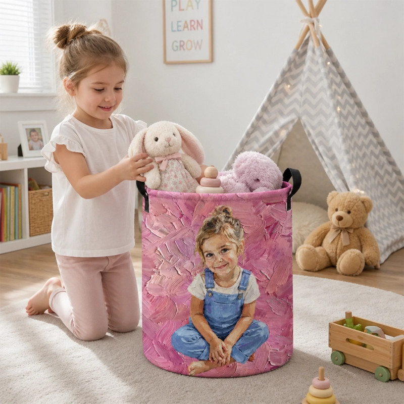 Custom Photo Laundry Basket - Personalized Birthday Gifts For Kids - Little Moments Full Of Joy