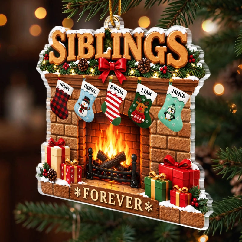 Custom Acrylic Ornament - Personalized Christmas Birthday Gifts For Mom, Dad, Brother, Sister - Our Christmas Story Begins Here